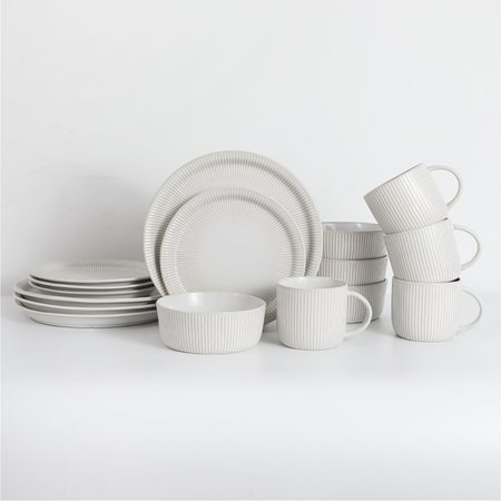 TABLE 12 16 pc Parchment Embossed Dinnerware Set TD16Y50P